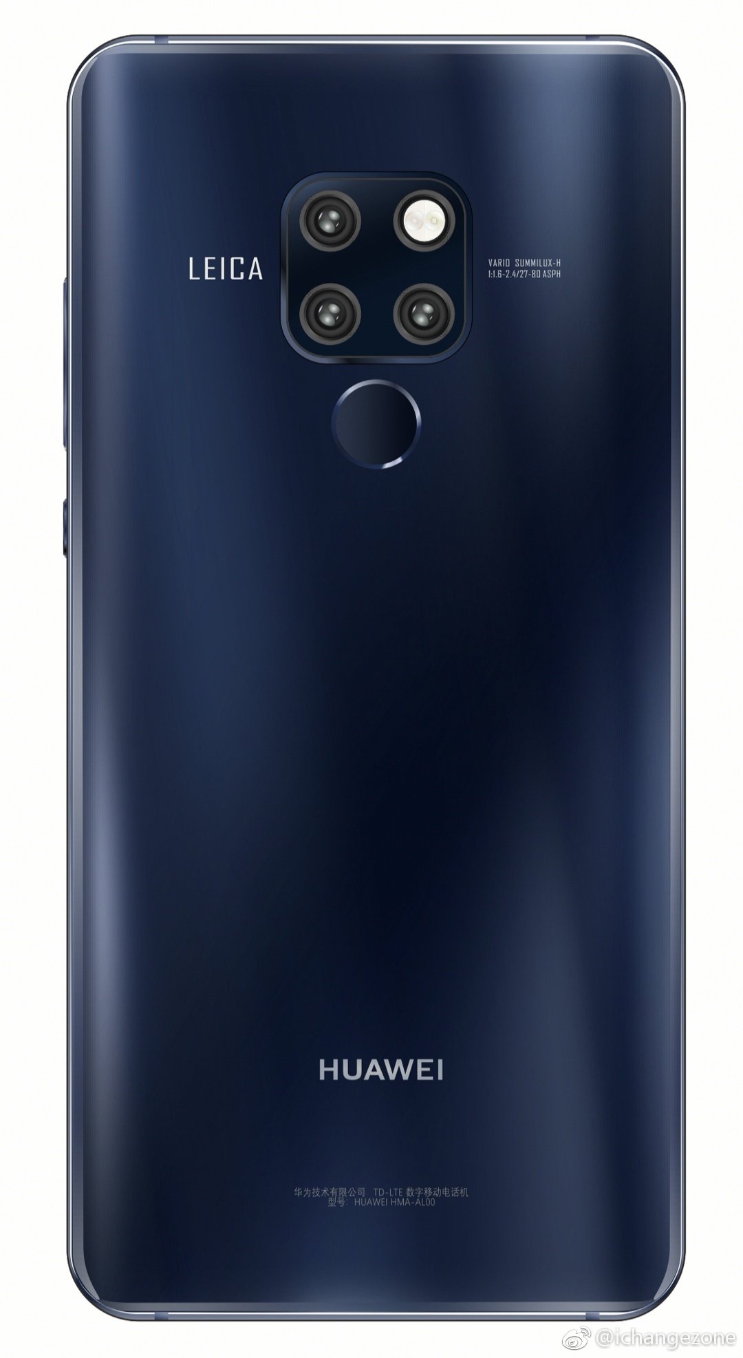 Huawei Mate 20 Renders with Blue and Black Color options 2